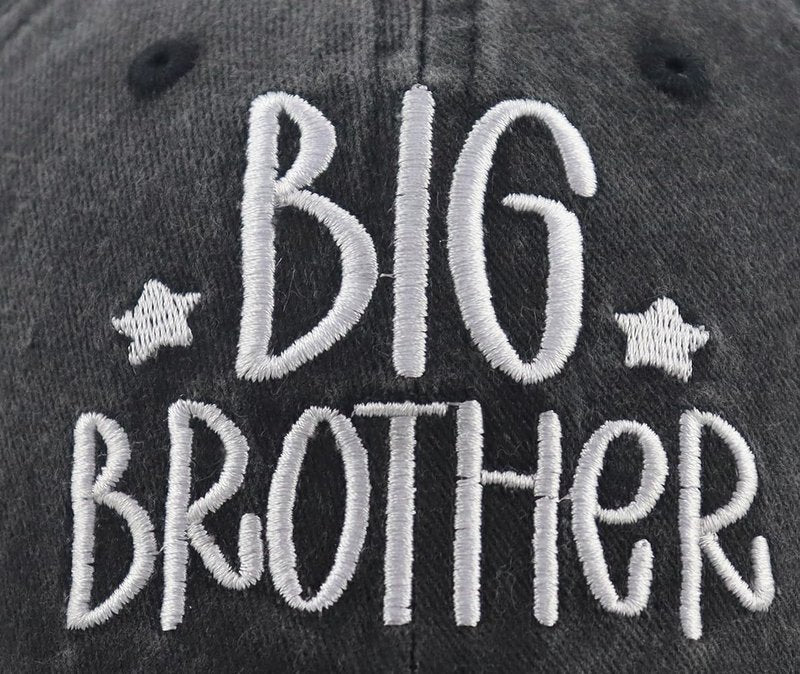 Big or Brother and Sister Hats for Boys Age 3-10 Year Old, Adjustable Embroidered Cotton Baseball Cap