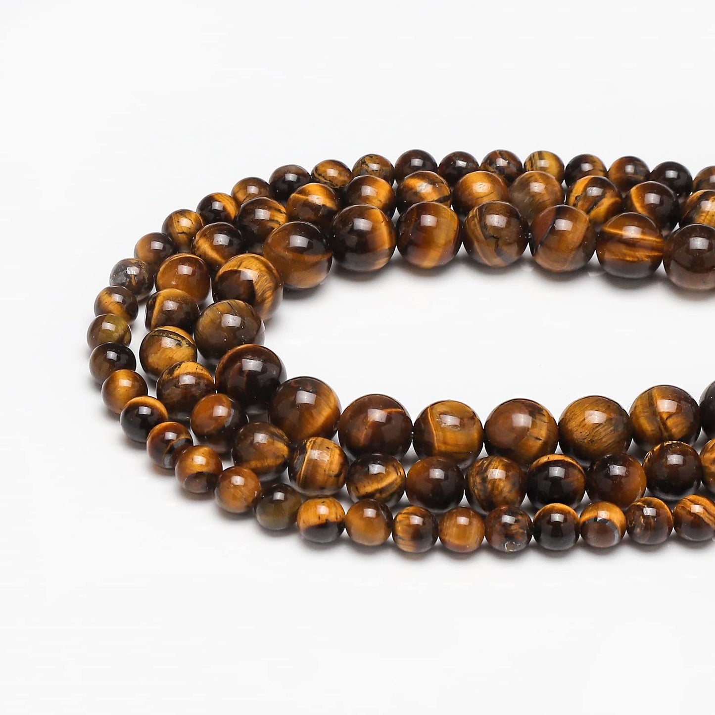 35pcs 10mm Natural Yellow Tiger Eye Gemstone Beads Energy Healing Crystal Round Loose Stone Beads for Jewelry Making, DIY Bracelets Necklaces