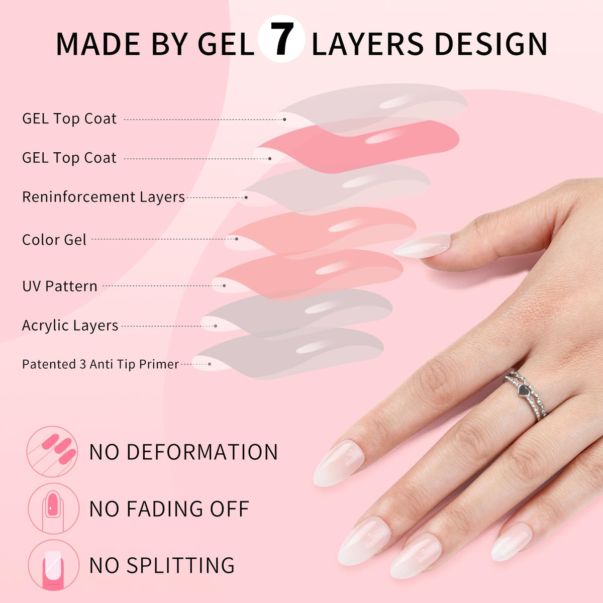 Skycloud Cat Eyes Press On Nails - 24 Pcs Soft Gel Rose Red Pink Medium Coffin Fake Nails Kit with Nail Glue, Natural Reusable Stick On False Nails for Women and Girls (SK0719)