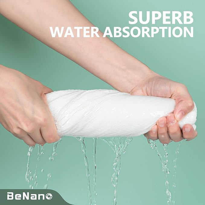 Benano Premium Compressed Towel Tablets Disposable Towel 55.1 in x 27.5 in Large Bath Towel Travel Towel Reusable for Hotel Camping Sports Hiking Beach Swimming Vacation (55.1" x 27.5" (5 Pack))