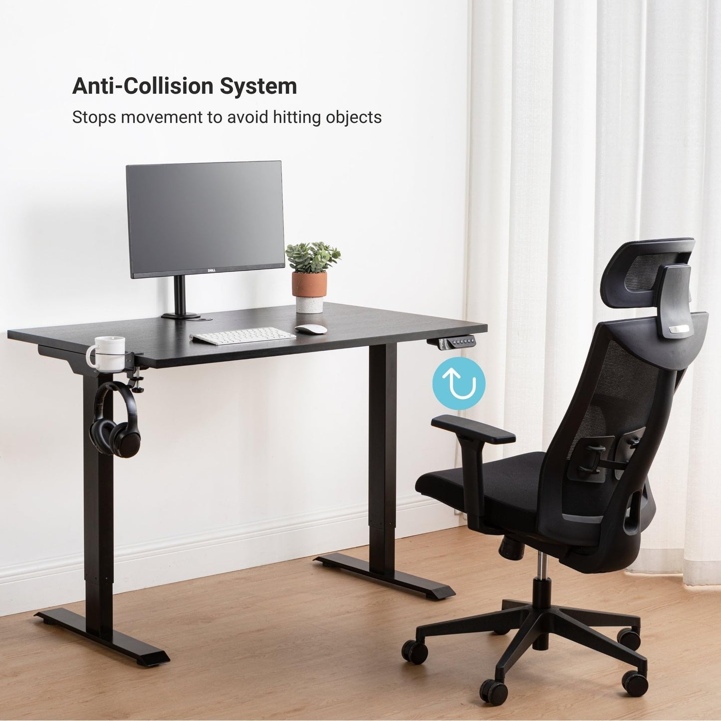 Progressive Desk Stand Up Electric Standing Desk, Compact Home Office Table, White Frame and Dark Cherry MDF Tabletop Prime Ryzer 42" x 24"