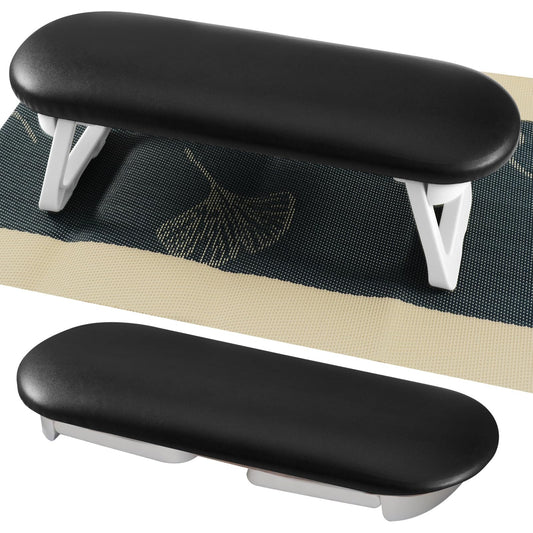 Diesisa Nail Arm Rest, Foldable PU Leather Nail Hand Rest For Nails Tech with Soft Table Mat, Soft Hand Rest for Acrylic Nails/Nail Hand Pillow for Manicure Salon Use-black
