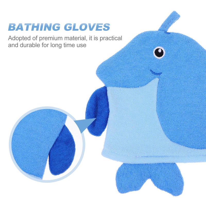 VINTORKY Kids Bath Gloves 5Pcs Cartoon Animal Shape Soft Exfoliating Mitts for Children Gentle Skin Cleaning Travel and Daily Bath Use