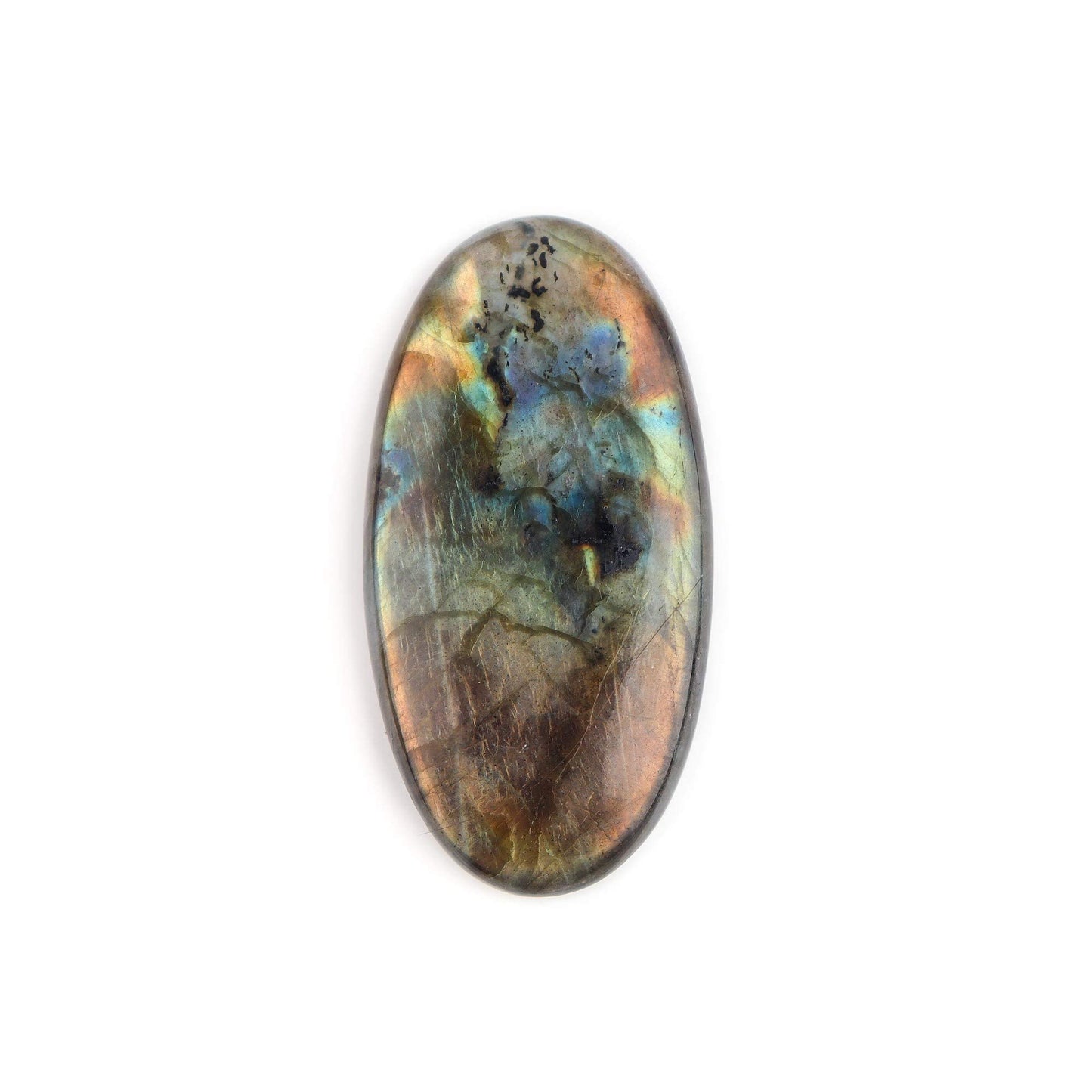 OdrillionGems Natural Labradorite Stone, Natural Gemstones and Crystals Cabochon Lot, DIY Jewelry Making Loose Gemstones, Chakra Healing Crystals, Wire Wrapping Cabochons, Pack of 5 (Large)