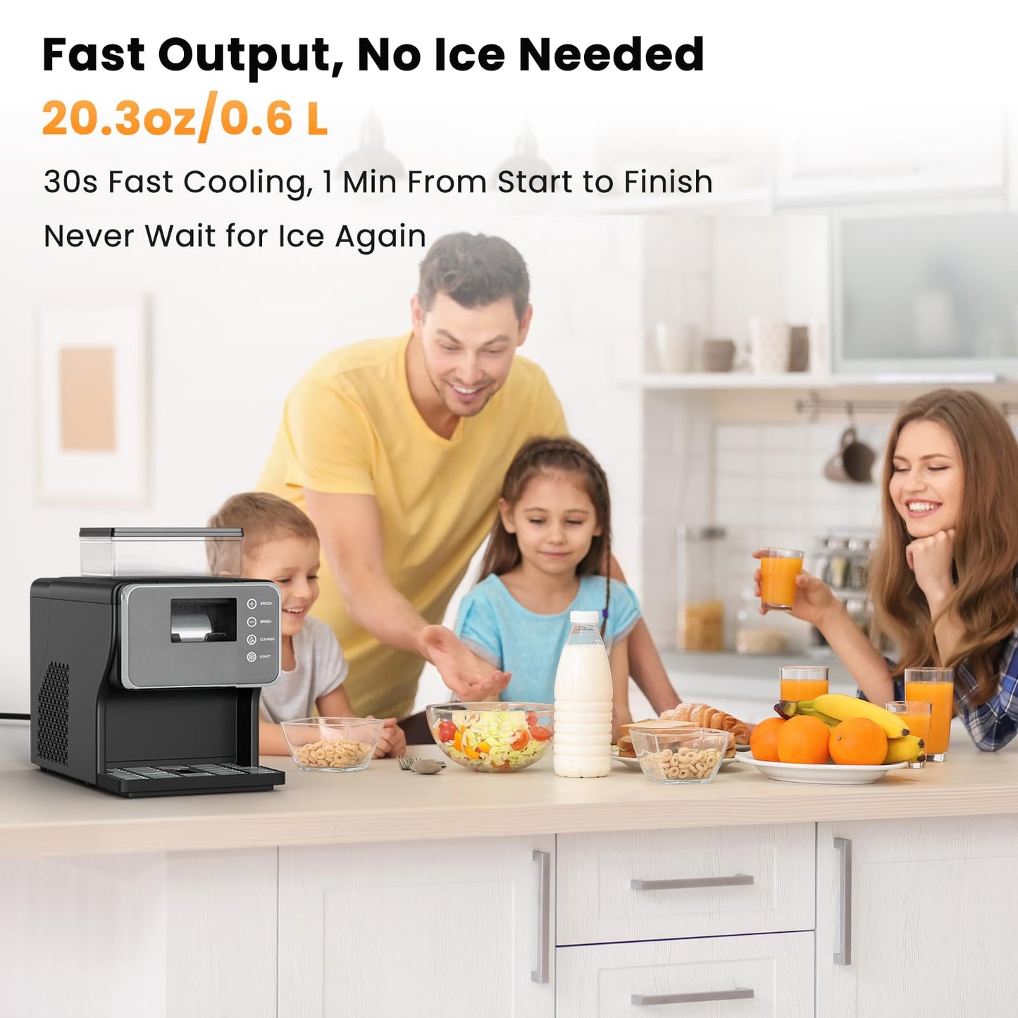 Snowflake Ice Machine, 180W Multi Shaved Ice Maker Machine, Ice Cream Maker for Home, Bar, Office, 0.6L/21 Ounce Slushie Maker, Homemade Shaved Ice, Slush, Milkshakes, 30s Fast Cooling