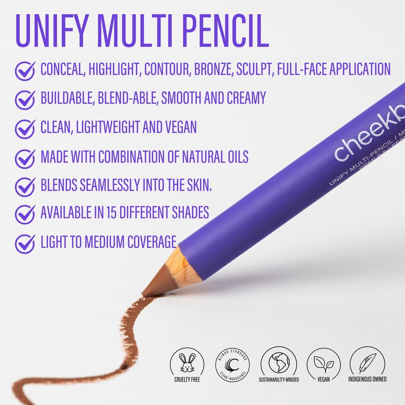 Cheekbone Unify Complexion Multi Pencil, 1 Fair, Creamy Multi-Use Face Stick for Concealing, Brightening & Sculpting, Buildable, Lightweight Formula, Vegan & Cruelty Free, 0.1 oz.