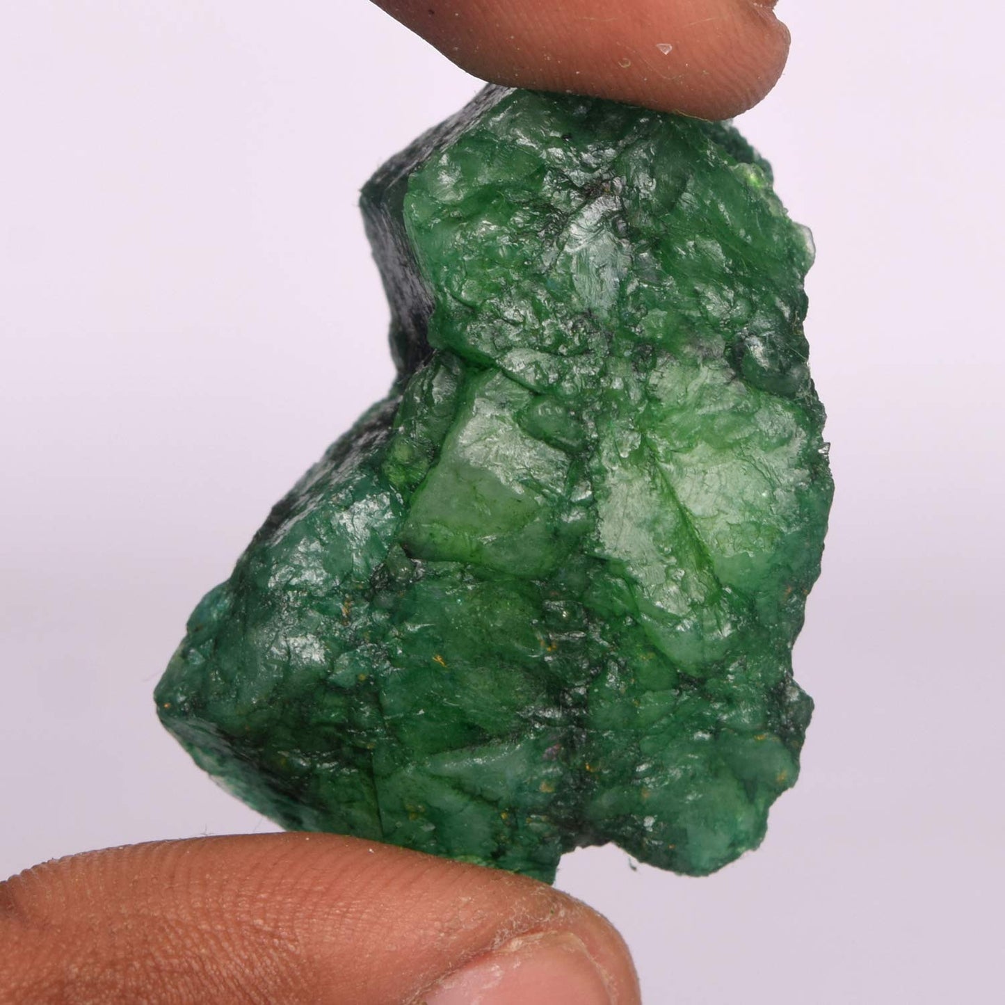 GEMHUB Gemstone Beads Protection Green Emerald Healing Crystal 100.00 Carat Natural Raw Uncut Rough Gems