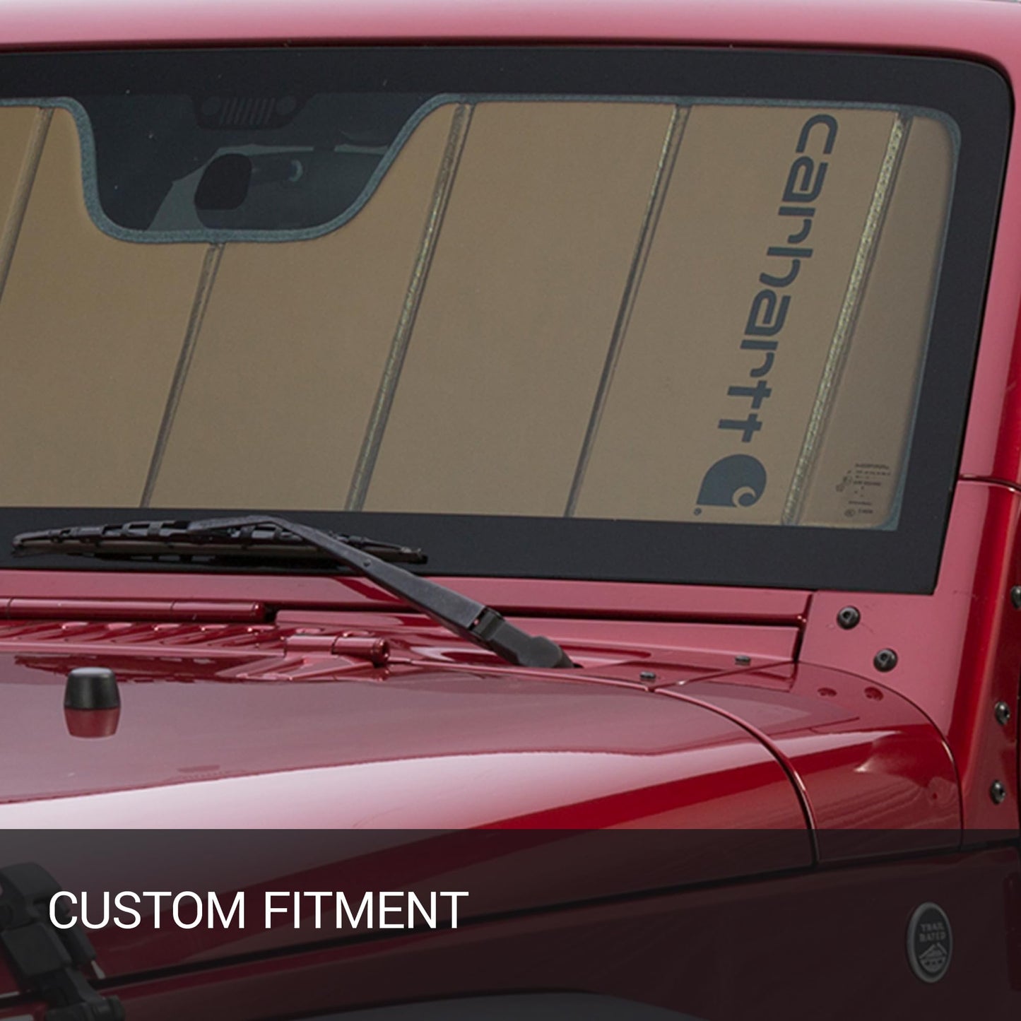 Covercraft Carhartt UVS100 Custom Windshield Sunscreen for 2019-2026 Chevrolet Silverado/GMC Sierra 1500, 2020-2026 2500/3500 - Brown