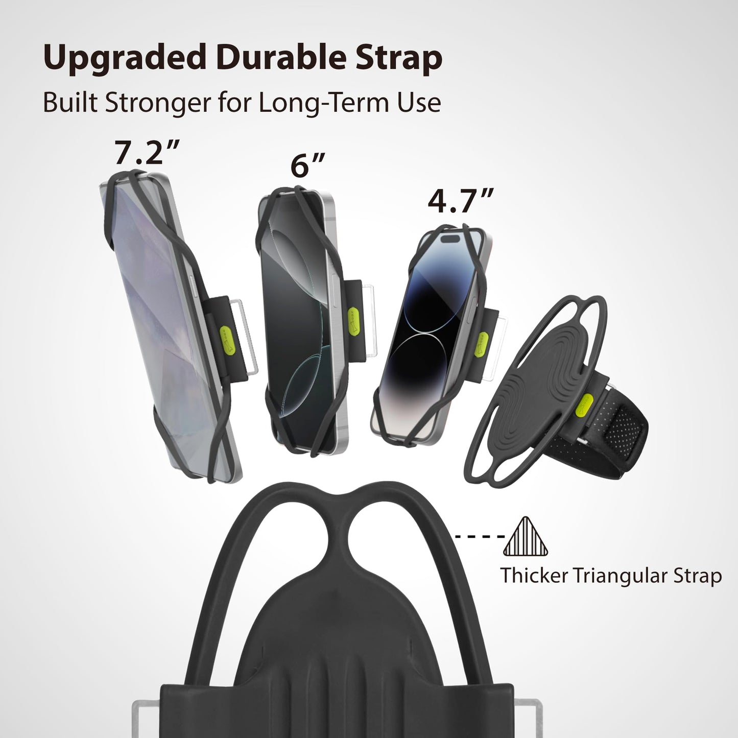 BONE Run Tie 3, Running Phone Armband, Skin-Friendly Silicone Sport Armband with Dual Layer Structure for Heat-Dissipation, Workout Phone Holder for iPhone and 4-7"-7.2"" Smartphones (Size L)"