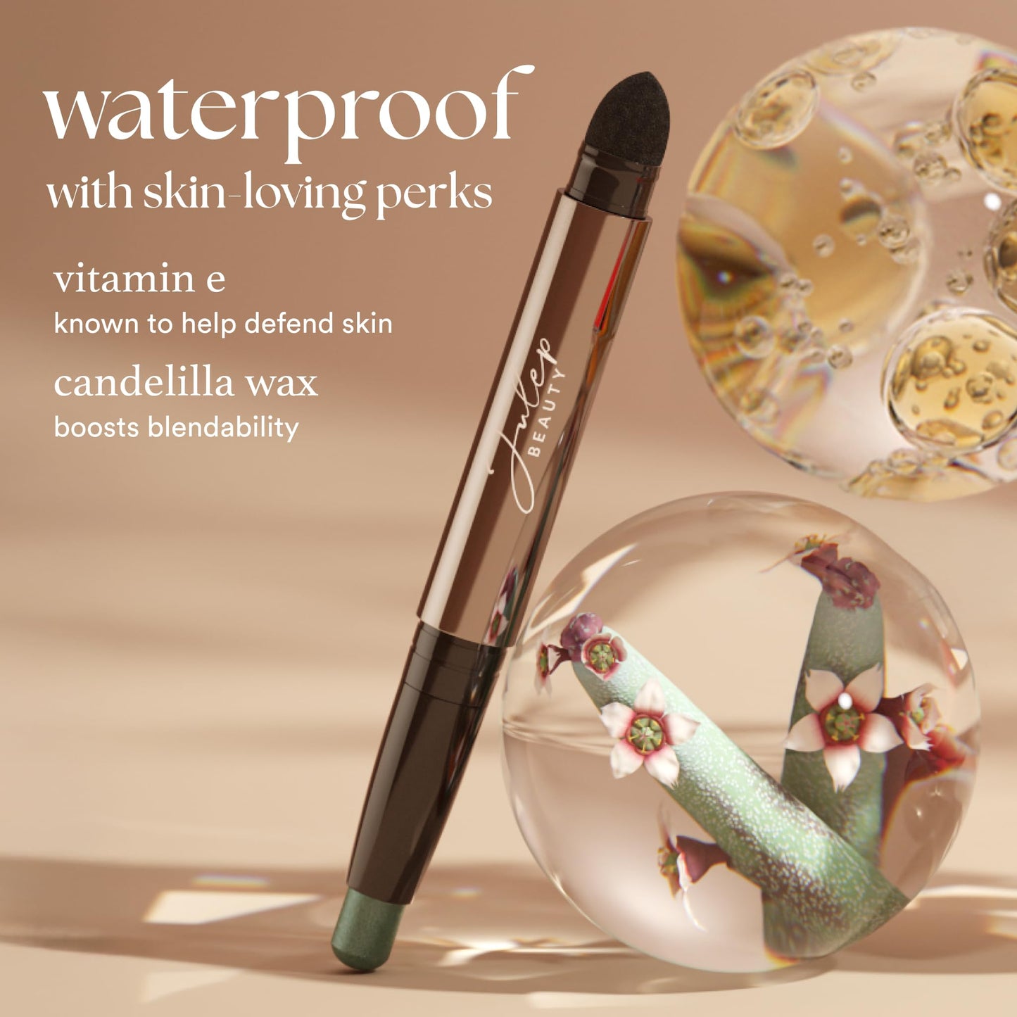 Julep Eyeshadow 101 Cream-to-Powder Waterproof Eyeshadow Stick – Pearl Shimmer – Long-Lasting, Buildable, Crease-Proof, Cruelty Free, Shimmer Finish with Built-In Smudger