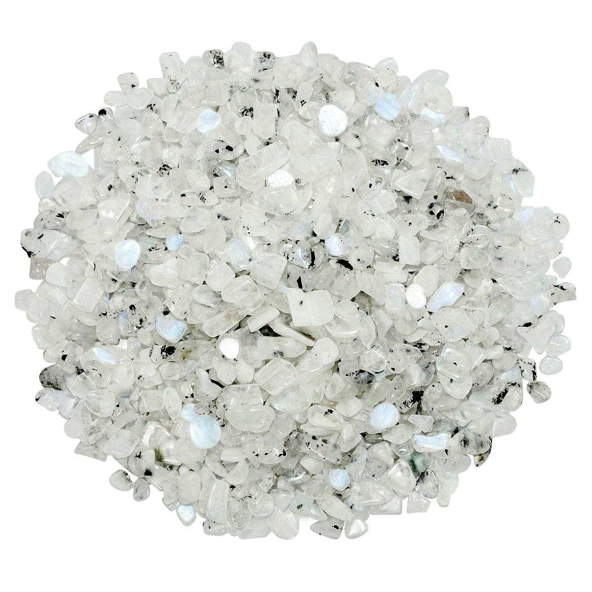 rockcloud 1 lb Moon Stone Tumbled Chips Crushed Stone Healing Reiki Crystal Jewelry Making Home Decoration