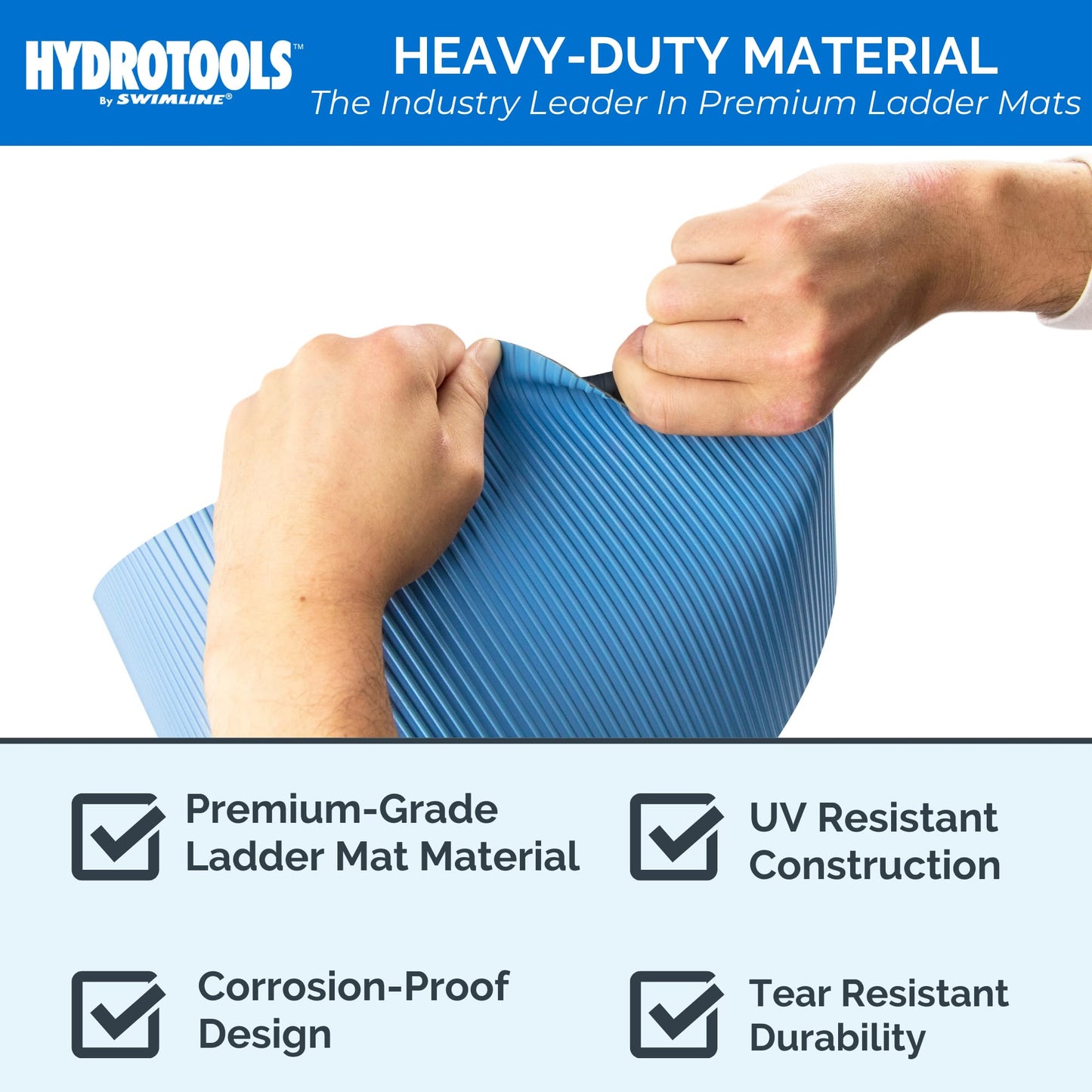 SWIMLINE HYDROTOOLS Protective Pool Ladder Mat for Above Ground Pools – Safety & Stability for Stairs, Steps & Ladders – Premium Durable Material, 24" x 36"