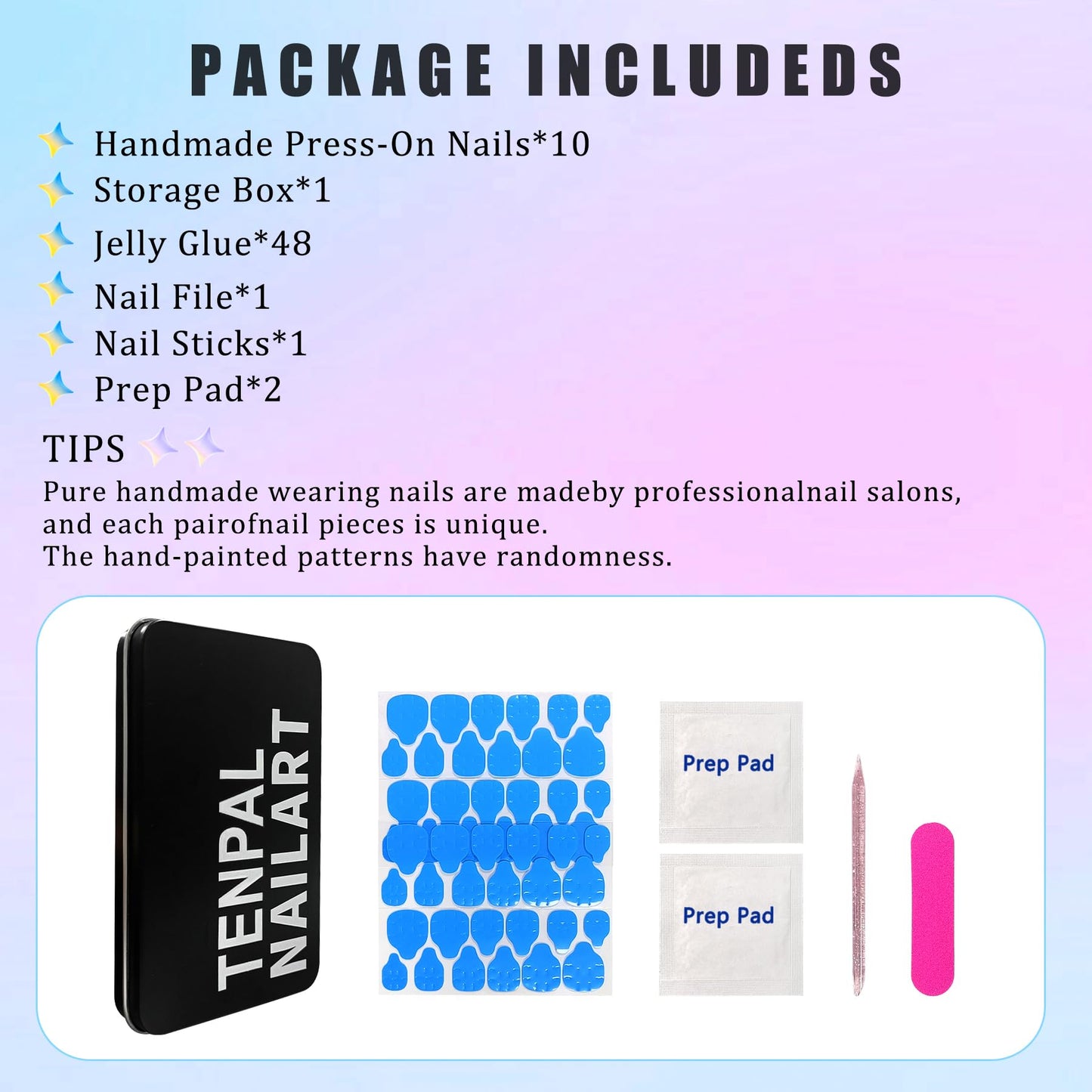 TENPAL 10Pcs Ballerina Press On Nails With Tools,Animal Print Flushed French Tips Glue on Nail with Gold Beads,3D Bow Flowers Designs Fake Nails,Glitter Sweet Punk Acrylic Duckbill Coffin Nails(M)