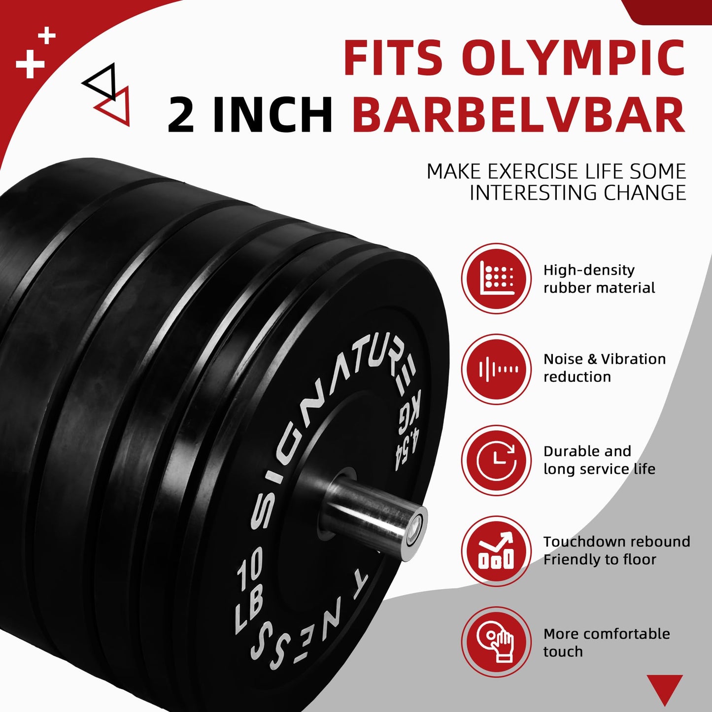 Fitvids 2-Inch Olympic Bumper Weight Plates Including 180 LB Weight Plates & 7FT Olympic Barbell Bar, Colored