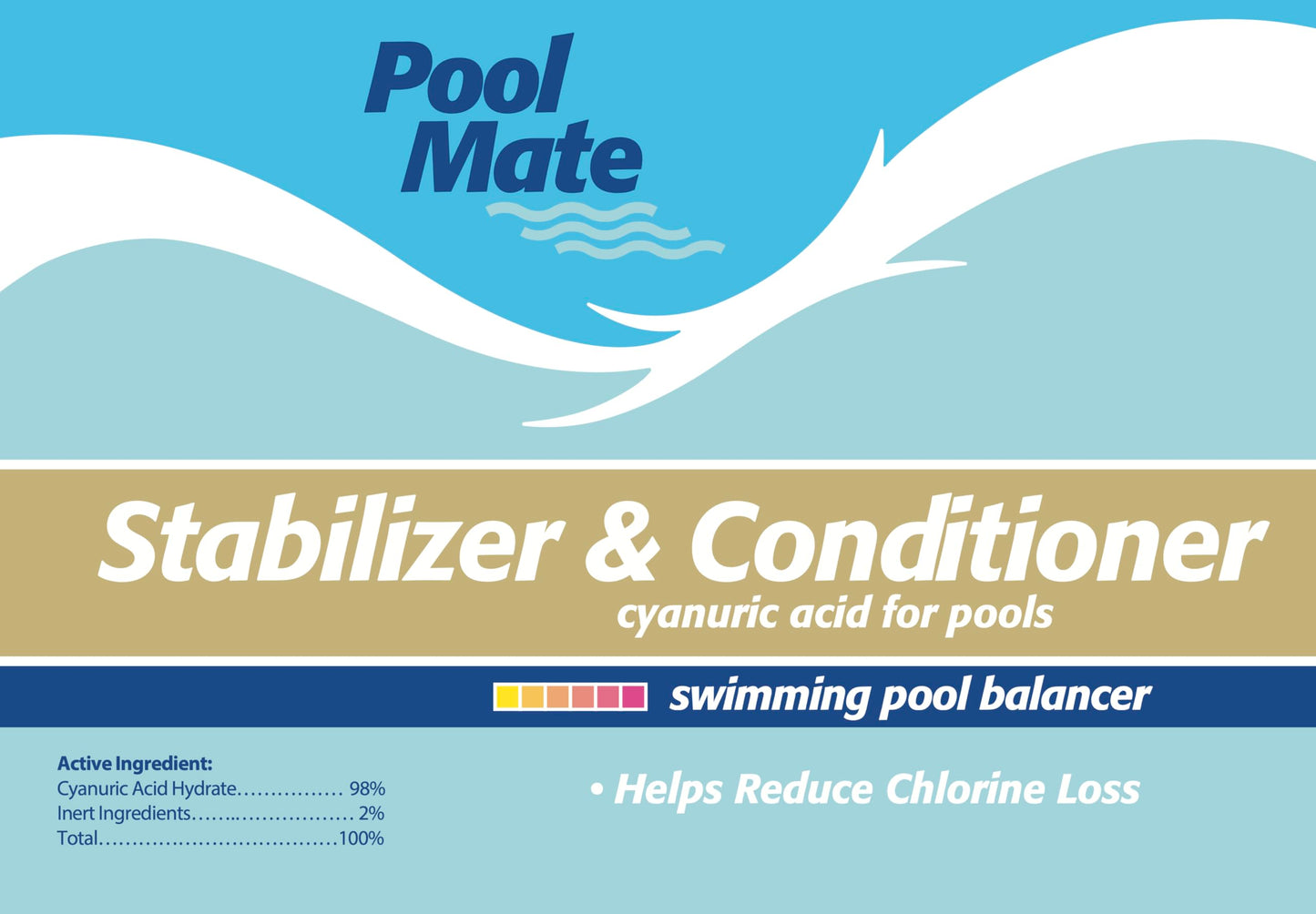 Pool Mate 28-Pounds Premium Pool Stabilizer and Conditioner, Concentrated Cyanuric Acid for Pools, Helps Chlorine Last Longer