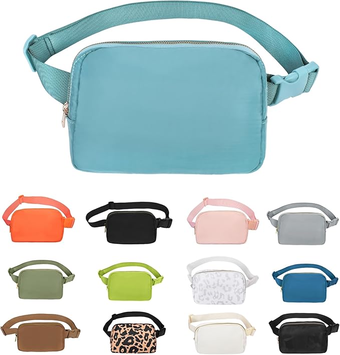 VOROLO Fanny Pack For Women And Men Crossbody Bag Belt Bag with Adjustable Strap Graduation Gifts Light Blue