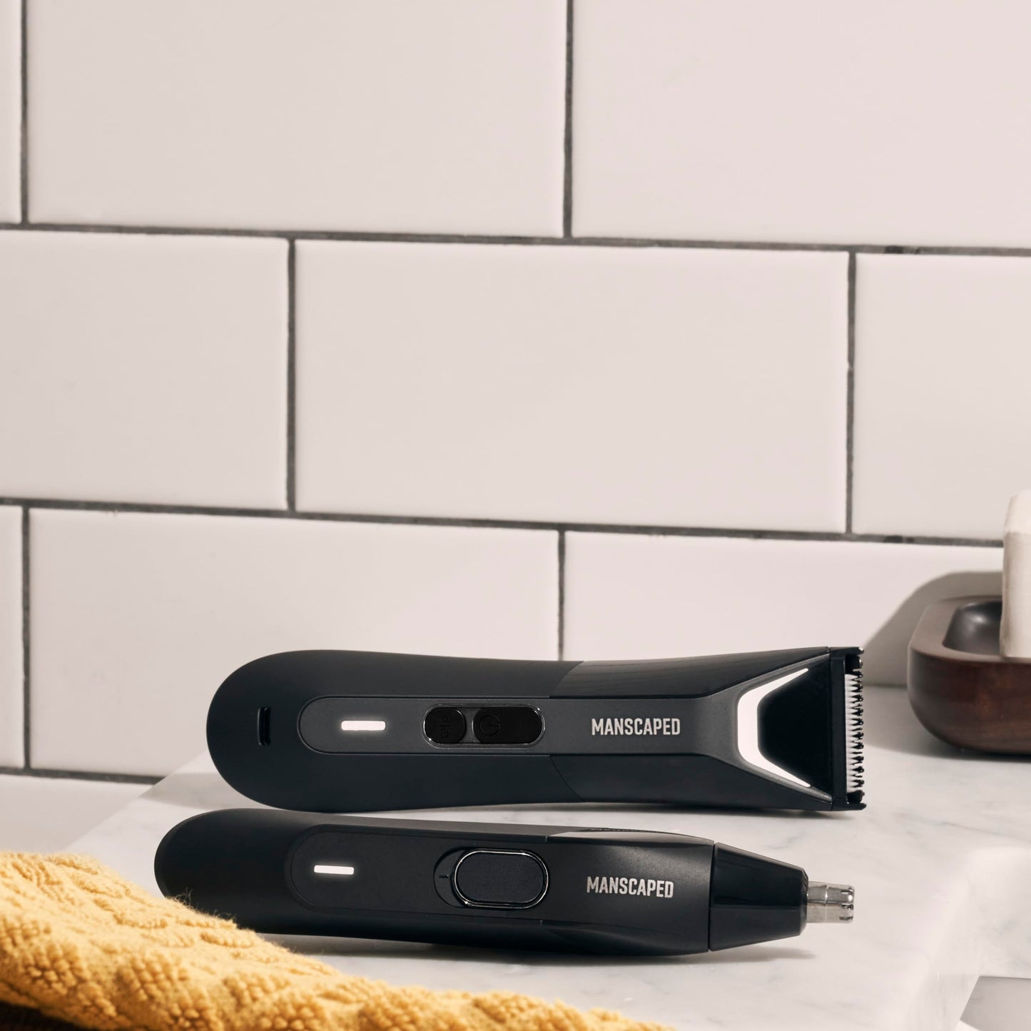 MANSCAPED® The Perfect Duo 5.0 Contains: The Lawn Mower® 5.0 Ultra Electric Groin & Body Hair Trimmer, Weed Whacker® 2.0 Nose & Ear Hair Trimmer, The Shed Toiletry Bag