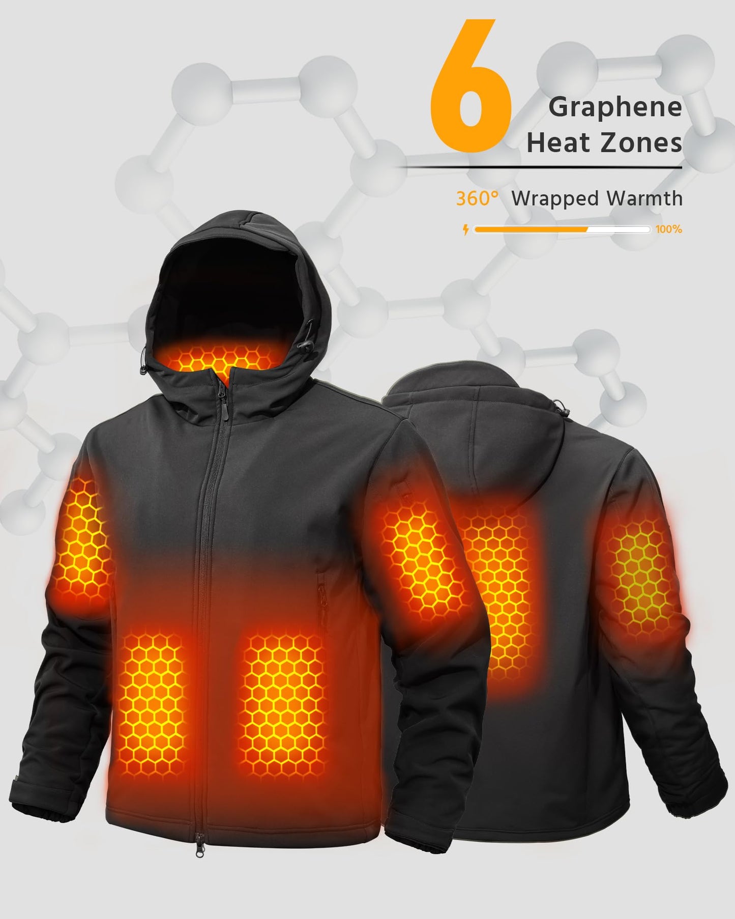 Men Heated Graphene Jacket 12v Battery Pack Included Christmas Gift Cool Tech Useful 2025 Practical Technology Electronic Thoughtful Luxury Cozy Thank you Comfort Dad Warm Hiker Healing Top 2025