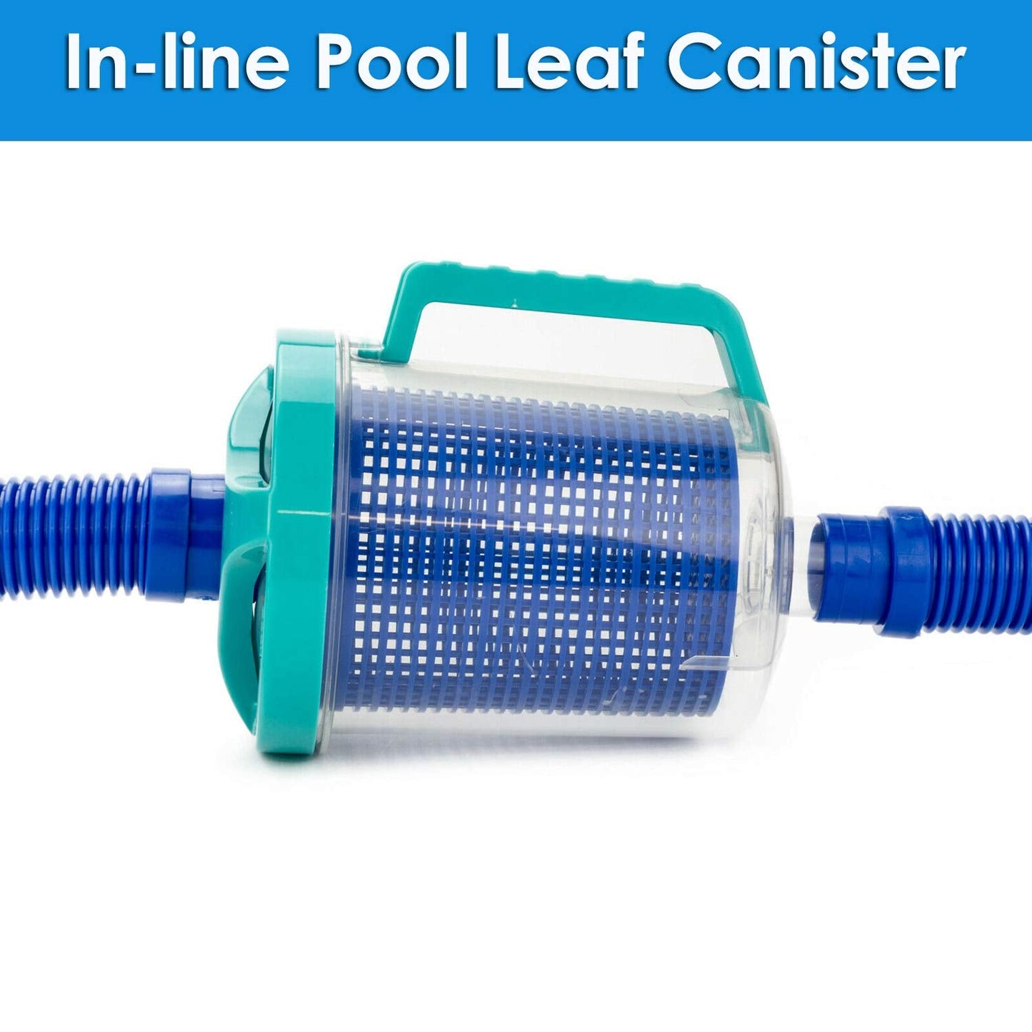 Pool Leaf Catcher Canister, in-line Leaf Canister for Pool Spa Cleaner, with Mesh Basket &Skimmer Socks,Fits Suction Manual & Automatic Pool Cleaners