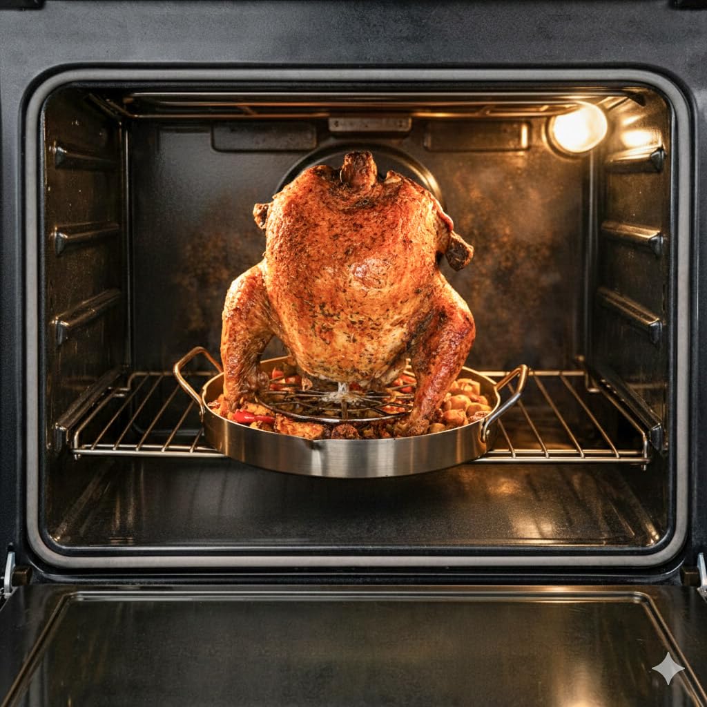 Vertical Chicken & Turkey Roaster – UpRoastWare UpRoaster for Duck, Shawarma & Pork | Self-Basting Rotisserie-Style Oven System