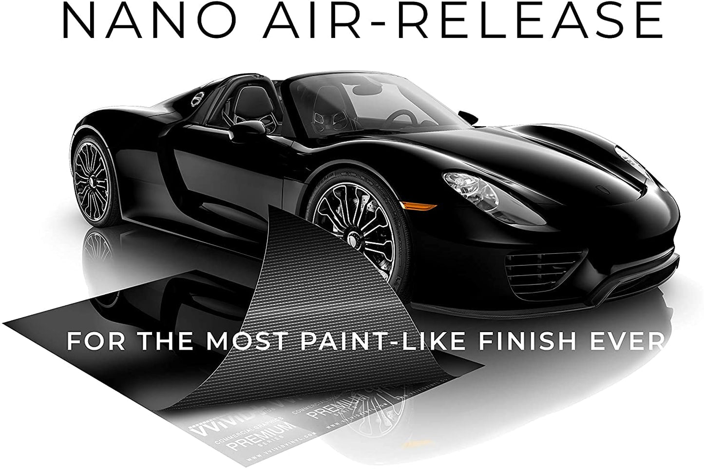 VViViD+ Ultra Gloss Premium Vinyl Car Wrap Film (14ft x 5ft, Gloss Piano Black)