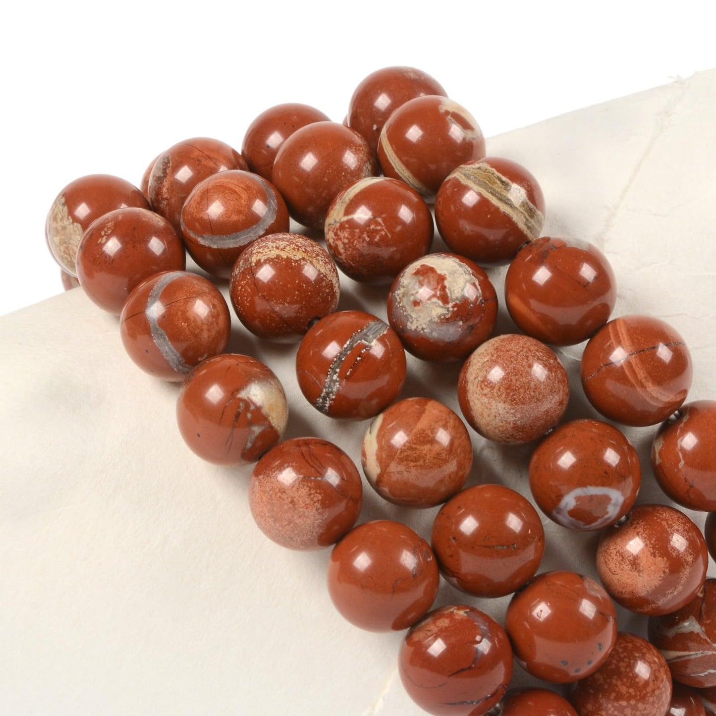 Justinstones Natural Red River Jasper Gemstone 10mm Round Beads Stretch Bracelet 7 Inch Unisex