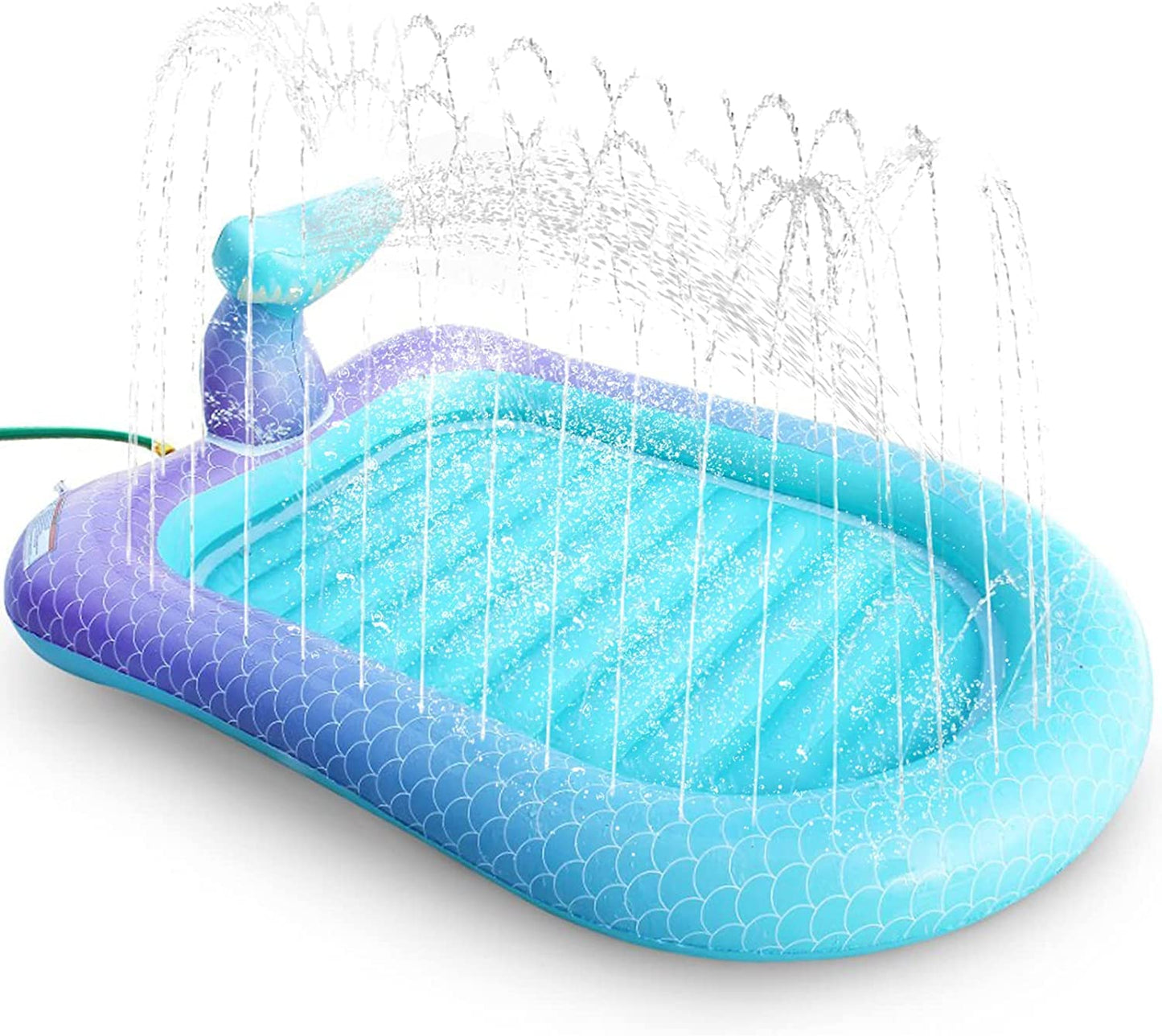 75" Sprinkler & Splash Pad for Kids, Large Outdoor Mermaid Sprinklers Play Mat Summer Water Play Toys Inflatable Sprinkler Pad, Fun Play Pool for Toddlers Babies Over 3 Years Boys Girls