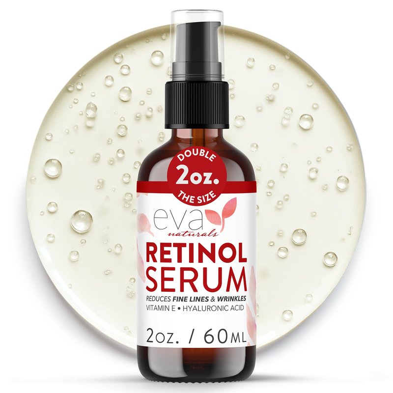 Retinol Serum for Face with Hyaluronic Acid – Lightweight Night Serum for Smoother, Radiant-Looking Skin – Improves the Appearance of Fine Lines & Uneven Tone – 2 oz