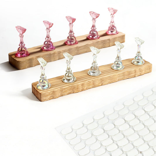 ANGNYA Nail Stand for Press on, 2 Set Super Magnetic Nail Holder for Painting Nails Nail Stand for Painting Nails Nail Display with 200pcs Sticky Tabs for Nail Art Display Home & Salon Use