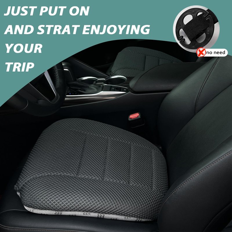 AEROiVi 17.7" L × 16.9" W × 3" H,Car Booster Seat Cushion Raise The Height for Short People Driving, Breathable 3D Air Mesh, 3 Inch Booster Seat, Non-Slip Bottom, Car Seat Pad with Truck,Cars,SUVs