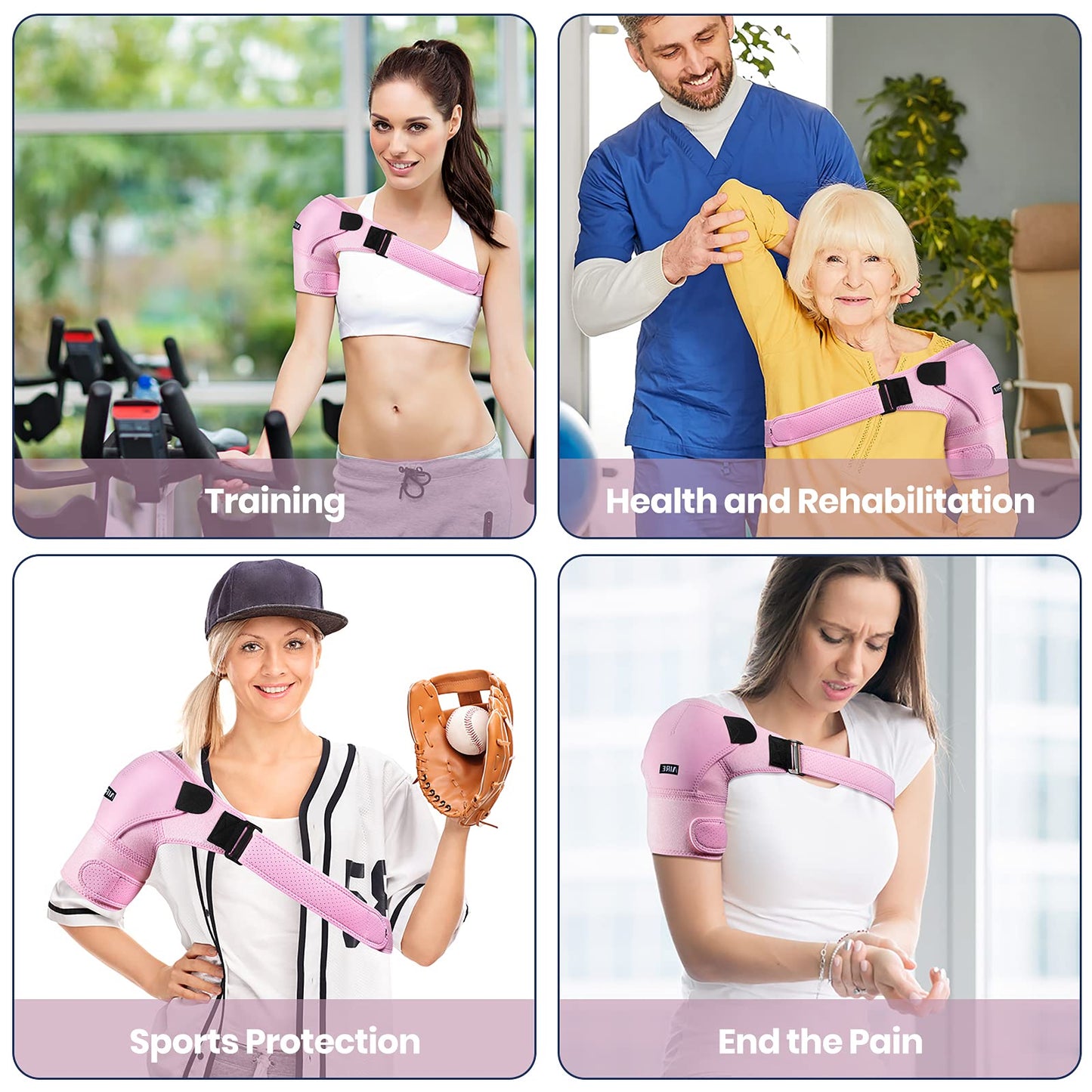 Shoulder Brace for Women and Men Recovery Shoulder. Adjustable Shoulder Support for Rotator Cuff, AC Joint Pain Relief, Shoulder Injuries. Perfect Fit Shoulder Compression Sleeve (One Size Regular)