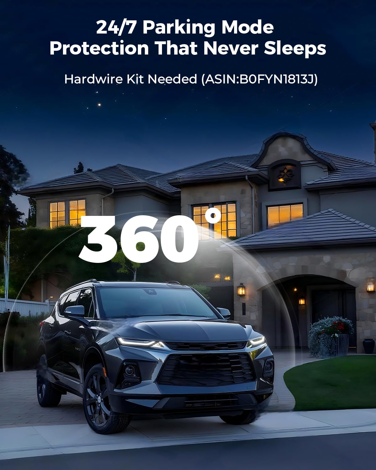 FREEXAR 4K 360° Dash Cam, 4-Channel Dash Camera for Cars, Full Coverage Front Rear Left Right Inside with GPS, 5.8GHz Wi-Fi & App, Night Vision, Voice Control, 24H Parking Mode, 128GB Card Included