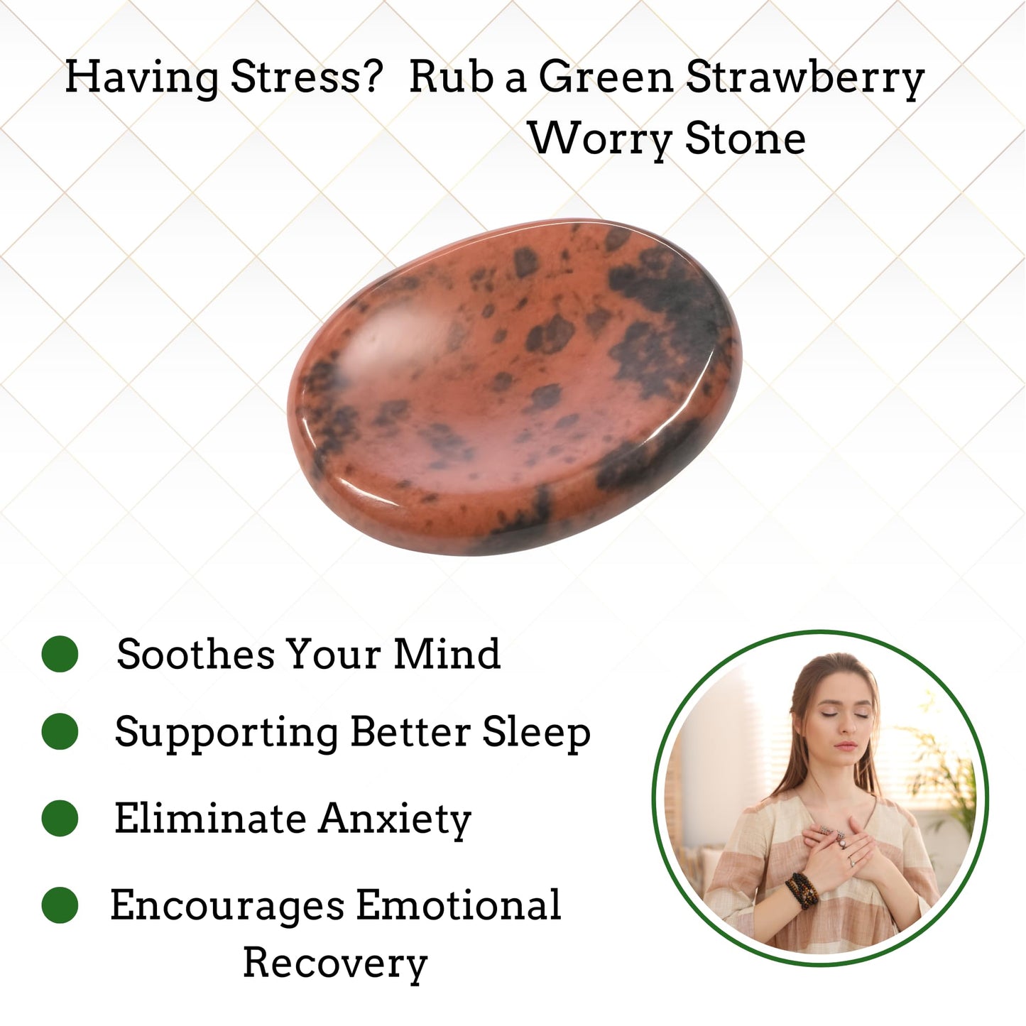 Anaya Agate Mahogany Obsidian Worry Stones Certified Crystal Thumb Worry Stone for Anguish, Relaxing and Soothing Balance Stones for Meditation Stress Relief Crystals and Healing Stones for Men, Women