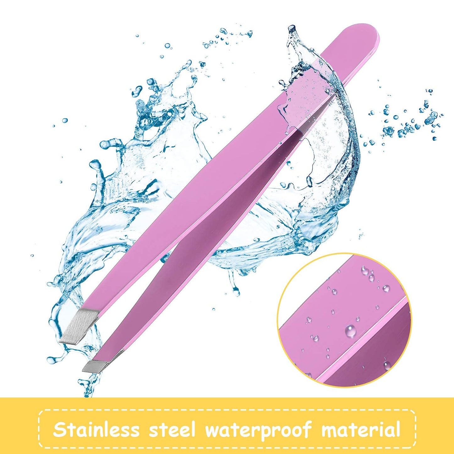 Maitys 16 Pieces Slanted Eyebrow Tweezers Stainless Steel Tip Precision Tweezers Bulk for Women and Men Personal Care Ingrown Hair, Facial Hair and Lash Extension