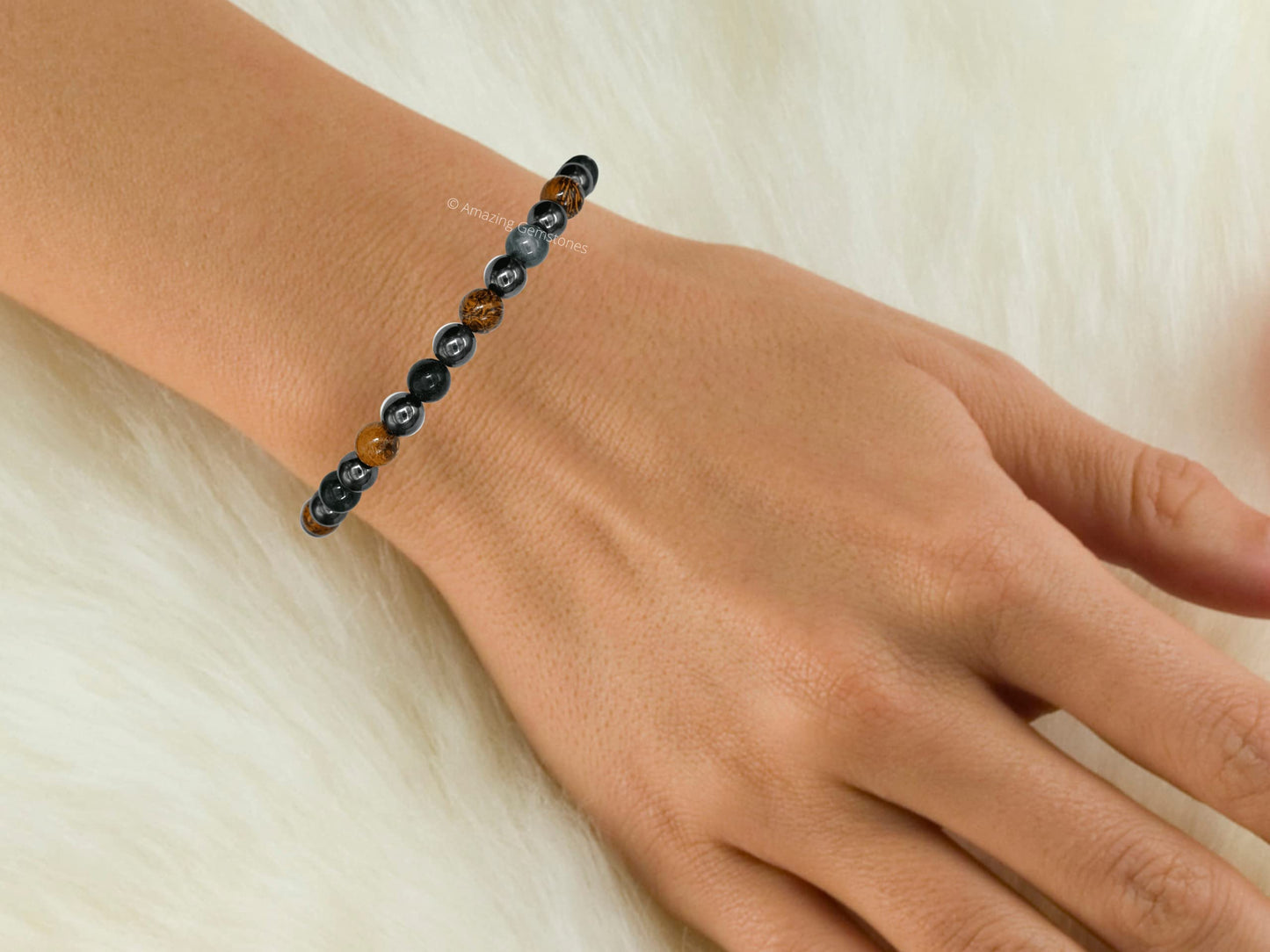 Amazing Gemstone Friendship Bracelets - Moss Agate Mariyam Jasper Hematite Bracelet Set for Men Women Healing Calming Anxiety Stress Relief Gifts Pulseras Para Hombres Mujer Stocking Stuffers
