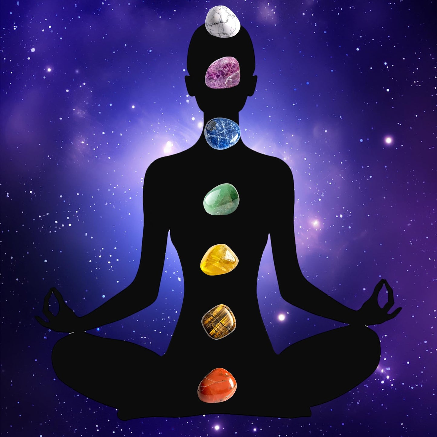 SigMntun Polished 7 Pcs Chakra Healing Stone Rocks Set – 0.8" Natural Tumbled Gemstones, Large Palm-Sized Pocket Stones, Crystal Collection for Reiki, Meditation, Crafts and Home Decor