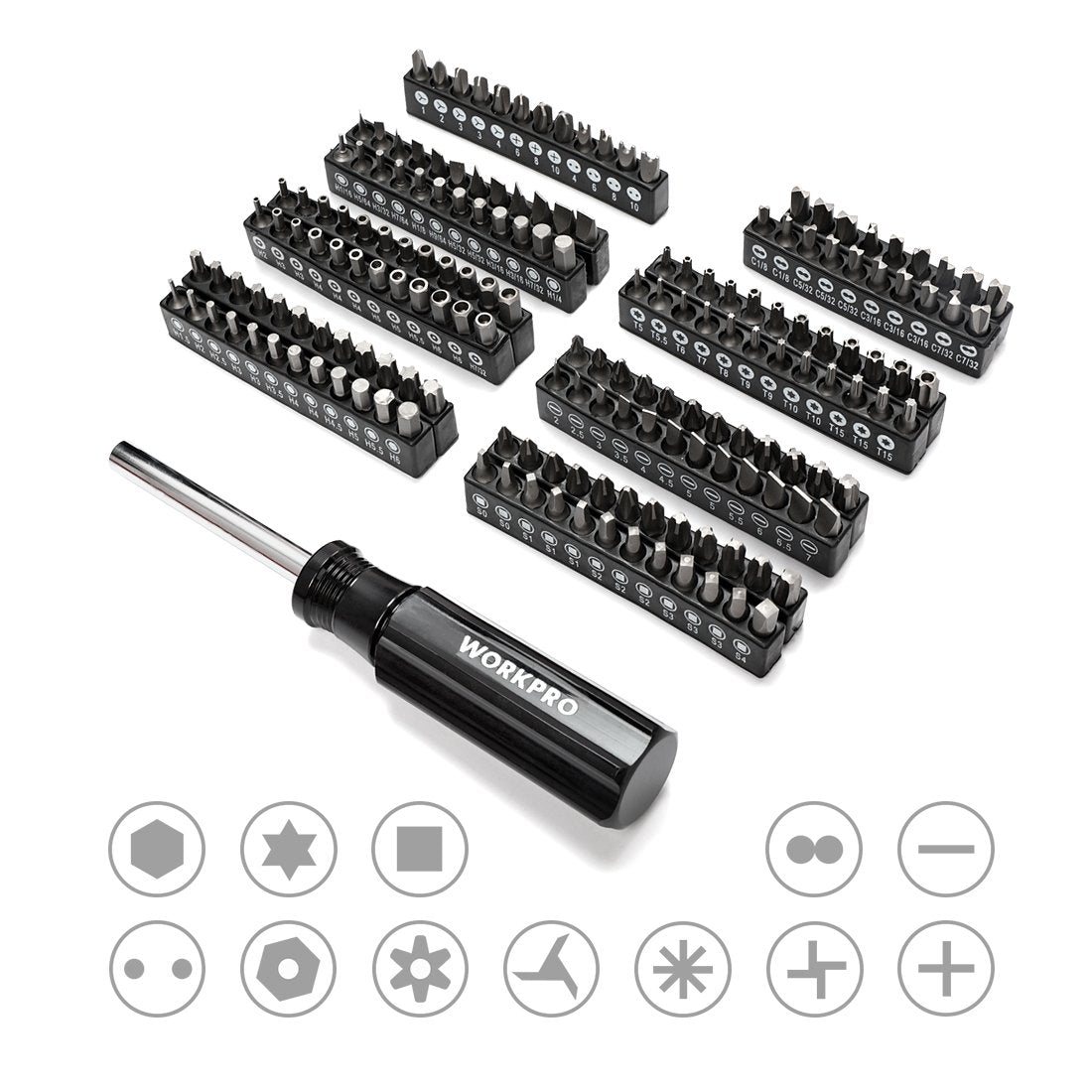 WORKPRO 450-Piece Mechanics Tool Set 1/2" Drive Air Impact Wrench