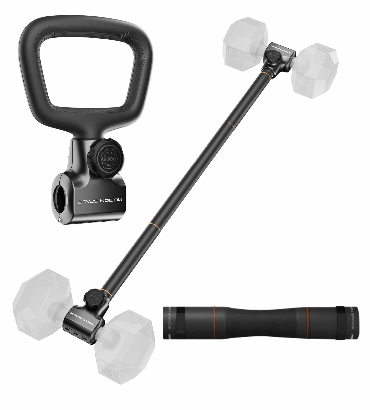 Flexible Dumbbell Converter - 260 LBS Weight Capacity Adjustable Alloy Steel Bar丨Convert Dumbbells to Barbell, Enhanced Compatibility for Wide Range of Dumbbells for Home Weight Lifting (Barbell Set)