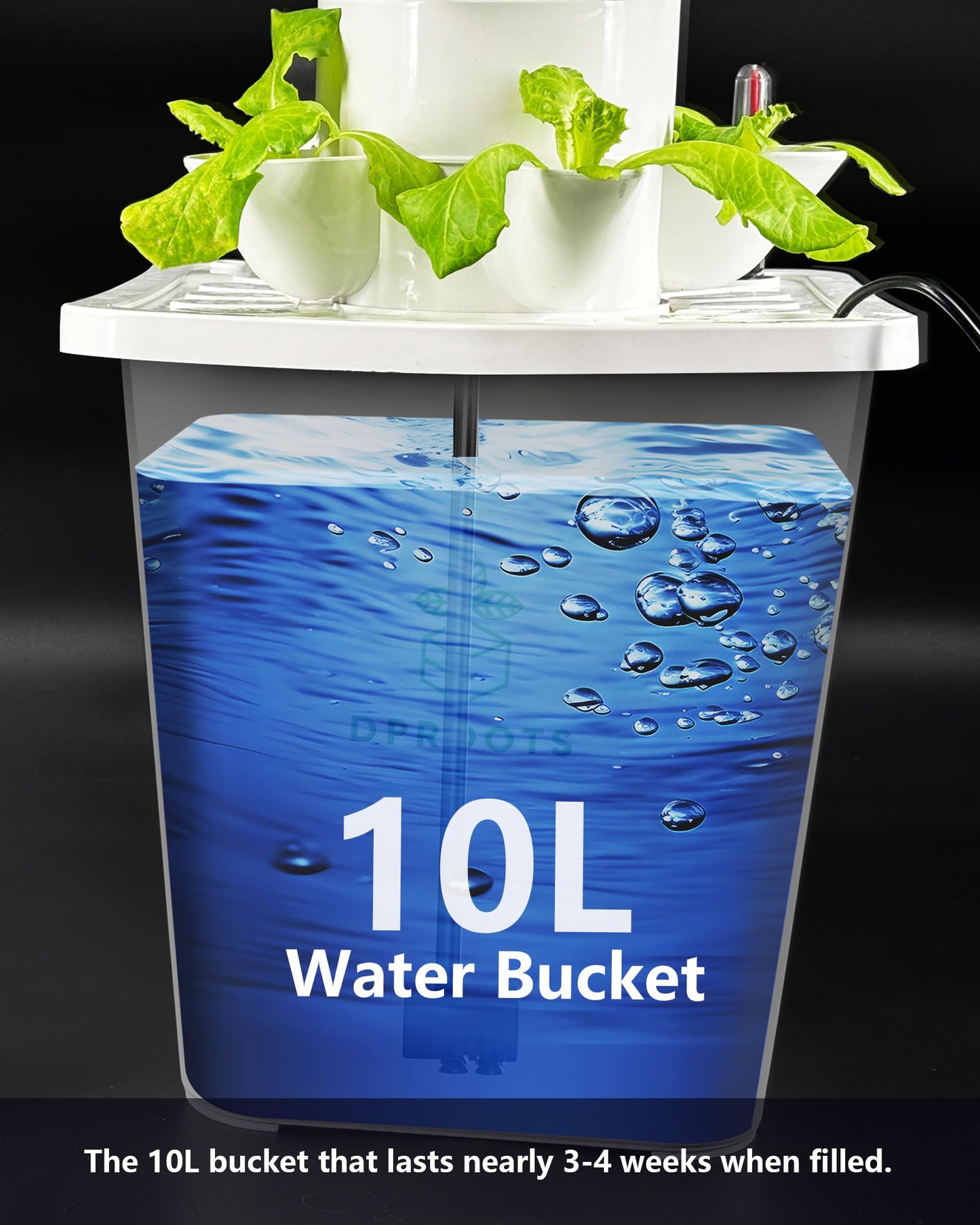 DPROOTS Hydroponic Tower Growing System，45 Pods Vertical Garden，Suitable for Indoor and Greenhouse, Grow Herbs and Vegetables，Houseplant Farming with Water Circulation and Automatic Timer