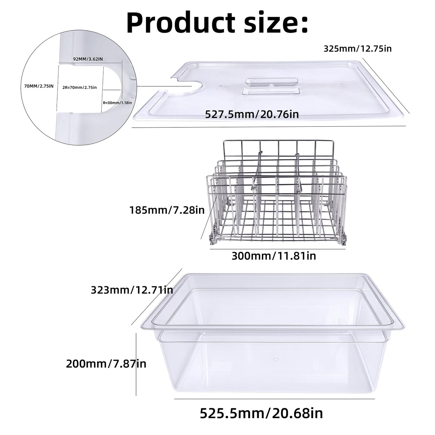 WELKOR 26 QT Sous Vide Container with Lid,Sous Vide Cookers Compatible with Anova, Joule, Nano, Wancle,Perfect for Chicken, Beef,Parties and Professionals (26 qt containers with lids and racks)