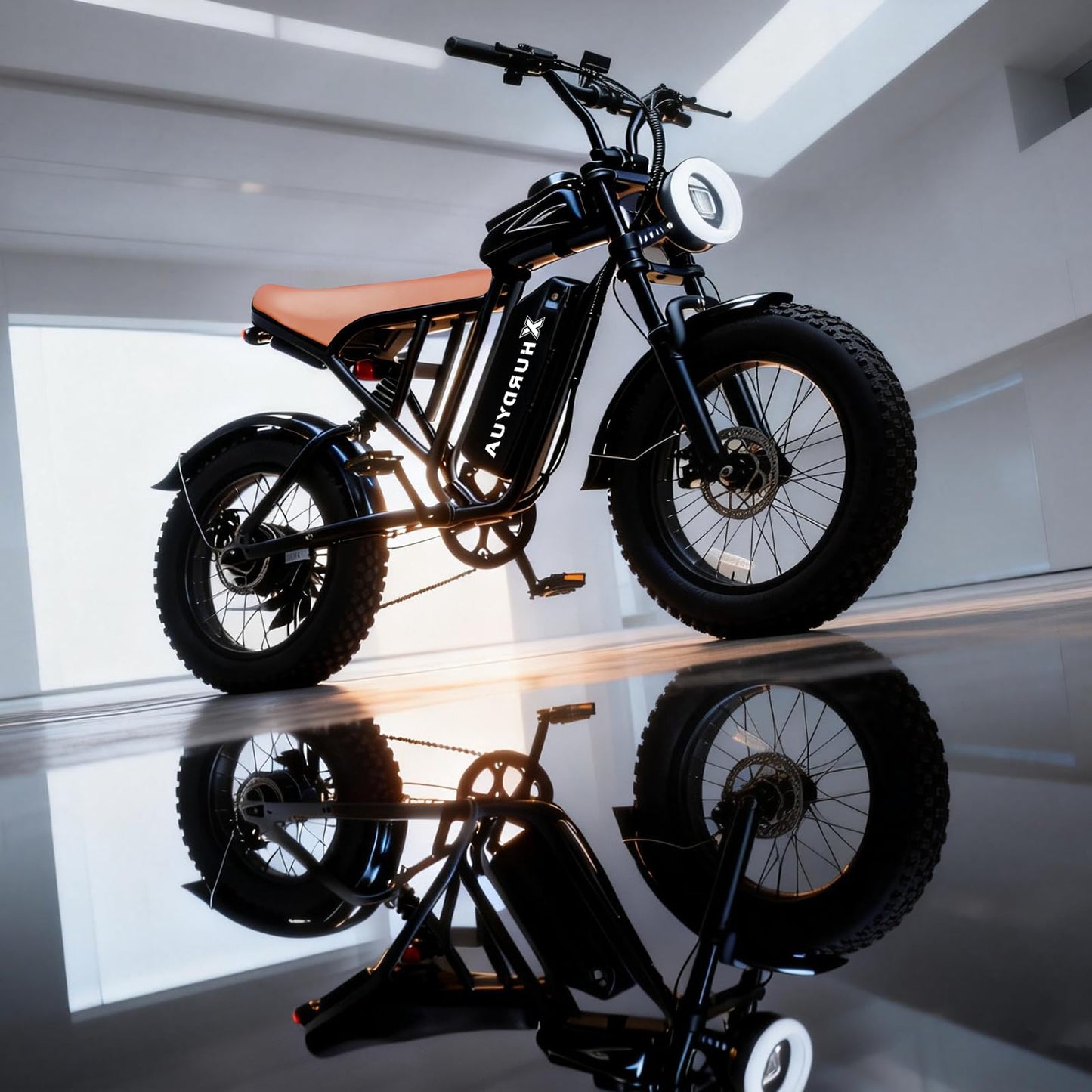 XHURDYUA Electric Bike for Adults,1500W Peak Motor&33MPH Electric Dirt Bike，48V 20AH Battery, 70Max Miles,Dual Suspension Ebikes for Adults, 20" Fat Tire E Bike（Black）