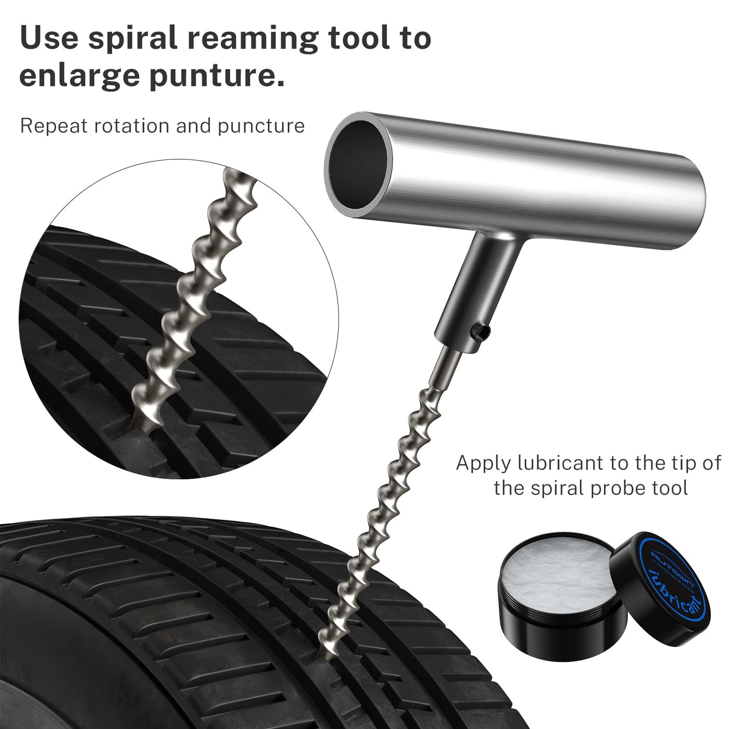 AUTOWN Flat Tire Repair Kit with Plugs 31 Pcs for Car, Motorcycle, ATV, Jeep, Truck, Tractor Flat Tire Puncture Repair