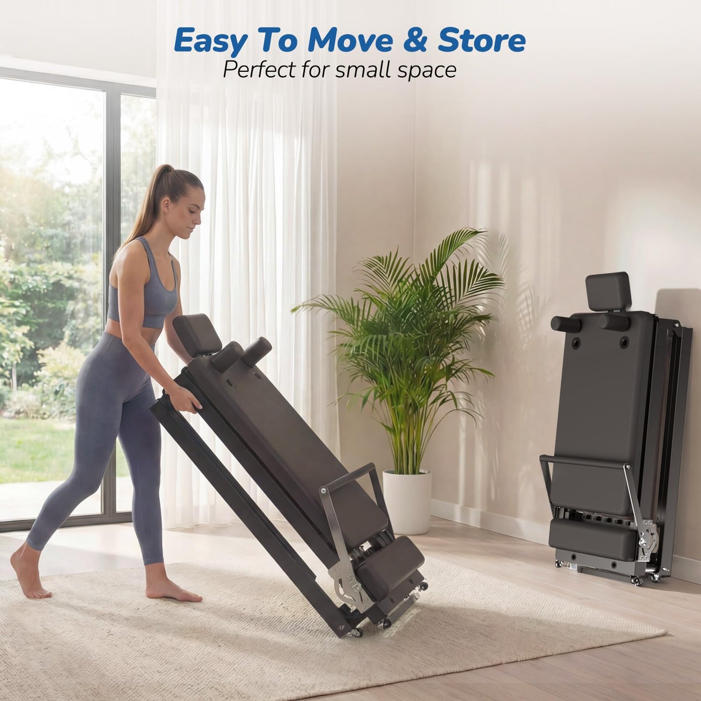AddWin Pilates Reformer, 91'' Foldable Reformer Pilates Machine, Pilates Equipment for Home Women Use Gym Workout & Advanced and Beginners Users, with Dual Resistance- Springs and Cords