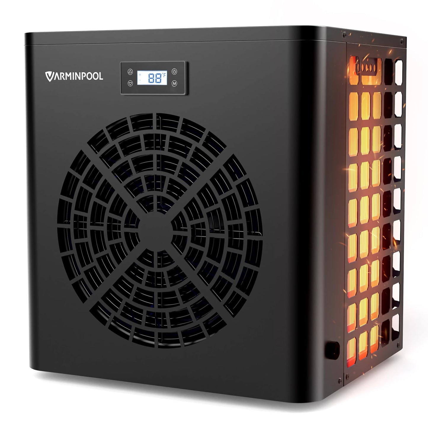 VARMINPOOL 16000BTU Above Ground Pool Heat Pump, Pool Heater for 5400 Gallons, WiFi Smart Control, Titanium Heat Exchanger, 110V Efficient Heating