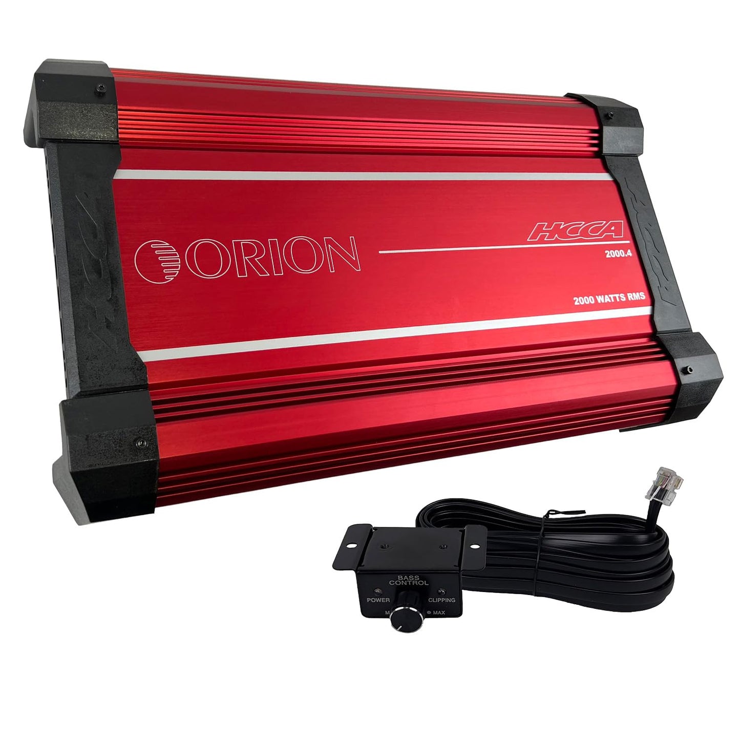Orion HCCA Series HCCA2000.4 High Performance 2000W RMS 4-Channel Class A/B Amplifier - 1 Ohm Stable, Low/High Pass Crossover, Bass Boost Control, MOSFET Power Supply, with Bass Knob, Made in Korea