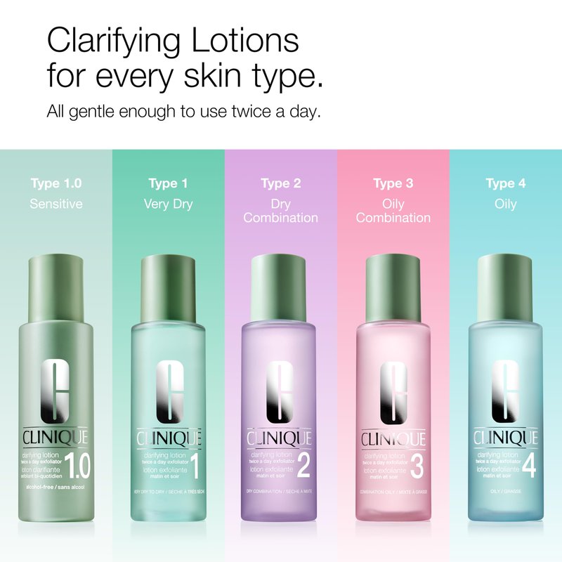Clinique 3-Step Clarifying Lotion Face Exfoliator 3 | T oner With Witch Hazel + Salicylic Acid | For Combination Oily Skin Types, 16.5 Fl Oz