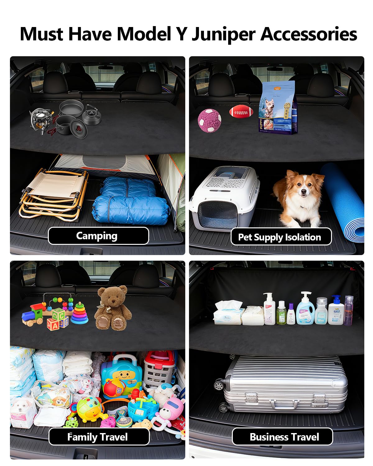 cybtkcar for Tesla Trunk Cargo Cover Model Y Juniper 2025 2026 Trunk Storage Board Model Y Accessories Storage Dividers Layered Partition Board Shield Shade Anti-Spy Luggage Privacy