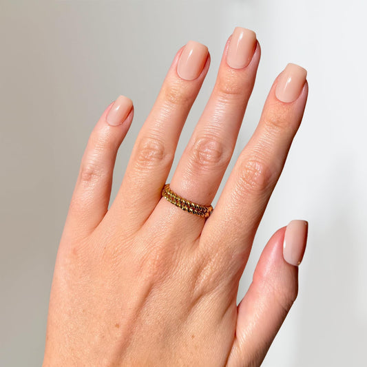 Glamnetic x GLAMZILLA Press On Nails - FOR THE “IT” GIRLS | Short Squoval Nude Fake Nails, Semi-Transparent, Salon Quality, Everyday | 15 Sizes - 30 Nail Kit with Glue