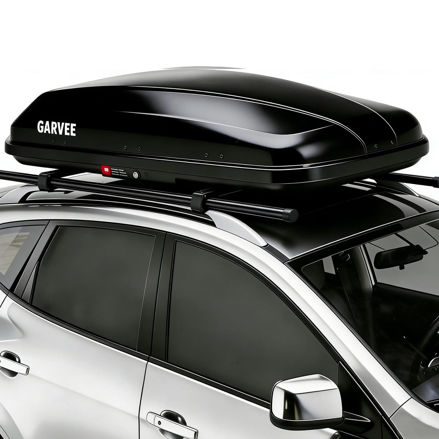 62 Inch Rooftop Cargo Box Carrier, 14 Cubic Ft. Hard Shell Roof Rack Cargo Carrier with Security Keys, 165 Lbs Capacity Waterproof Rooftop Storage Box, Dual Side Opening