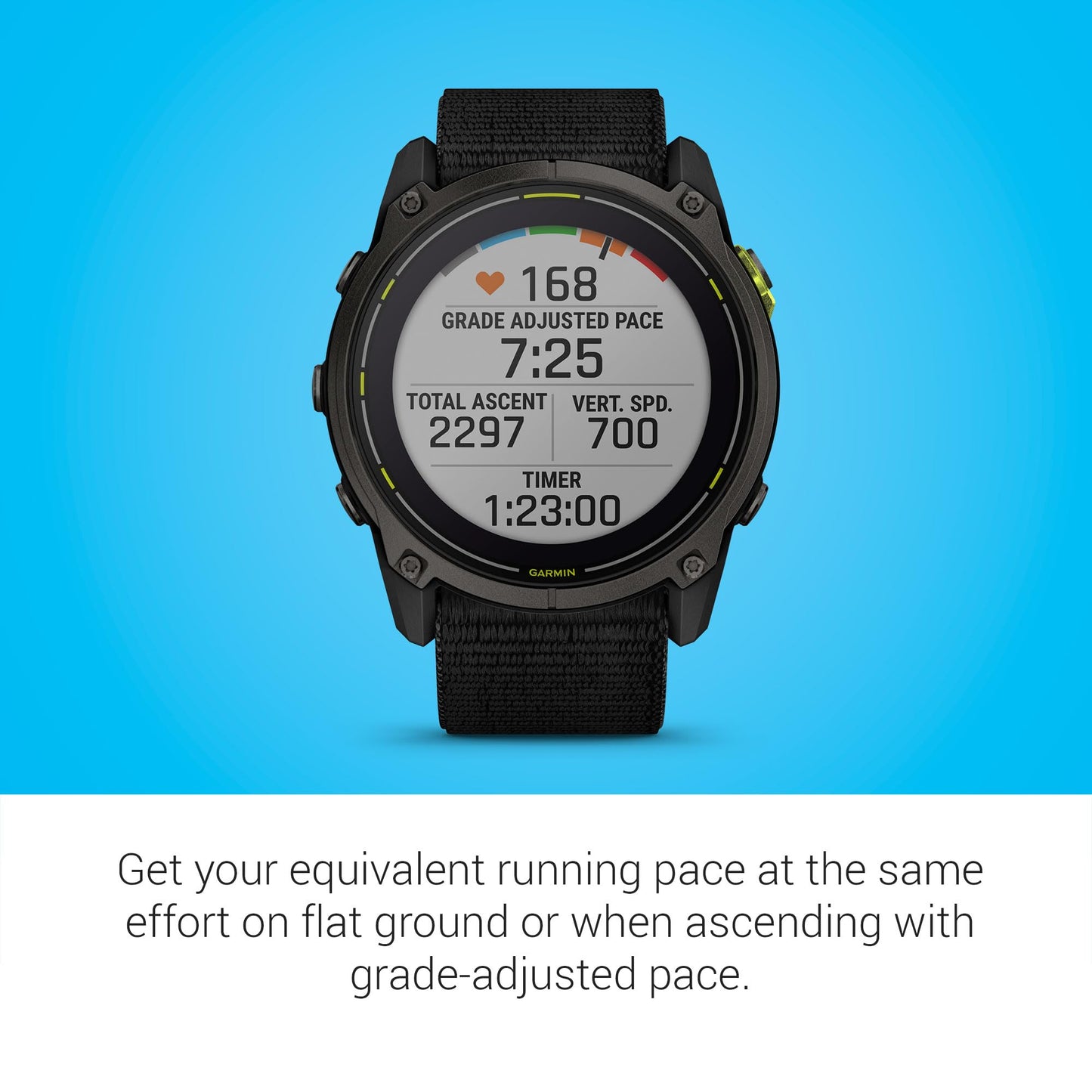 Garmin Enduro™ 3 – 51 mm, Solar, Sapphire, Ultraperformance GPS Smartwatch, Extreme Battery Life, Detailed Mapping, Built-in LED Flashlight, Carbon Gray DLC Titanium with Black UltraFit Nylon Strap